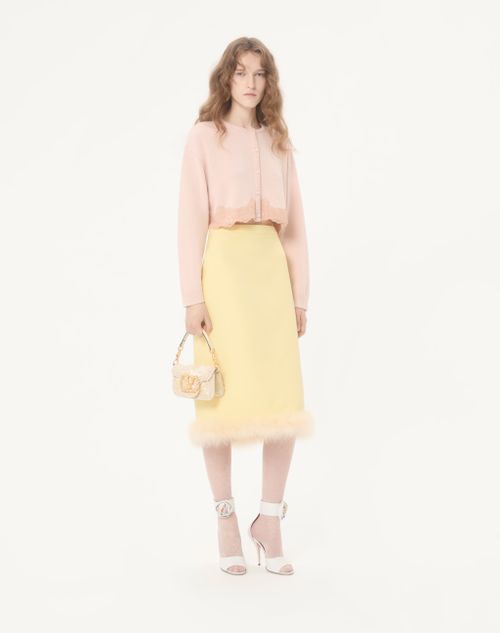Valentino Garavani - Valentino Garavani Locò Small Embroidered Shoulder Bag With Jewel Logo - Butter - Woman - Shoulder Bags